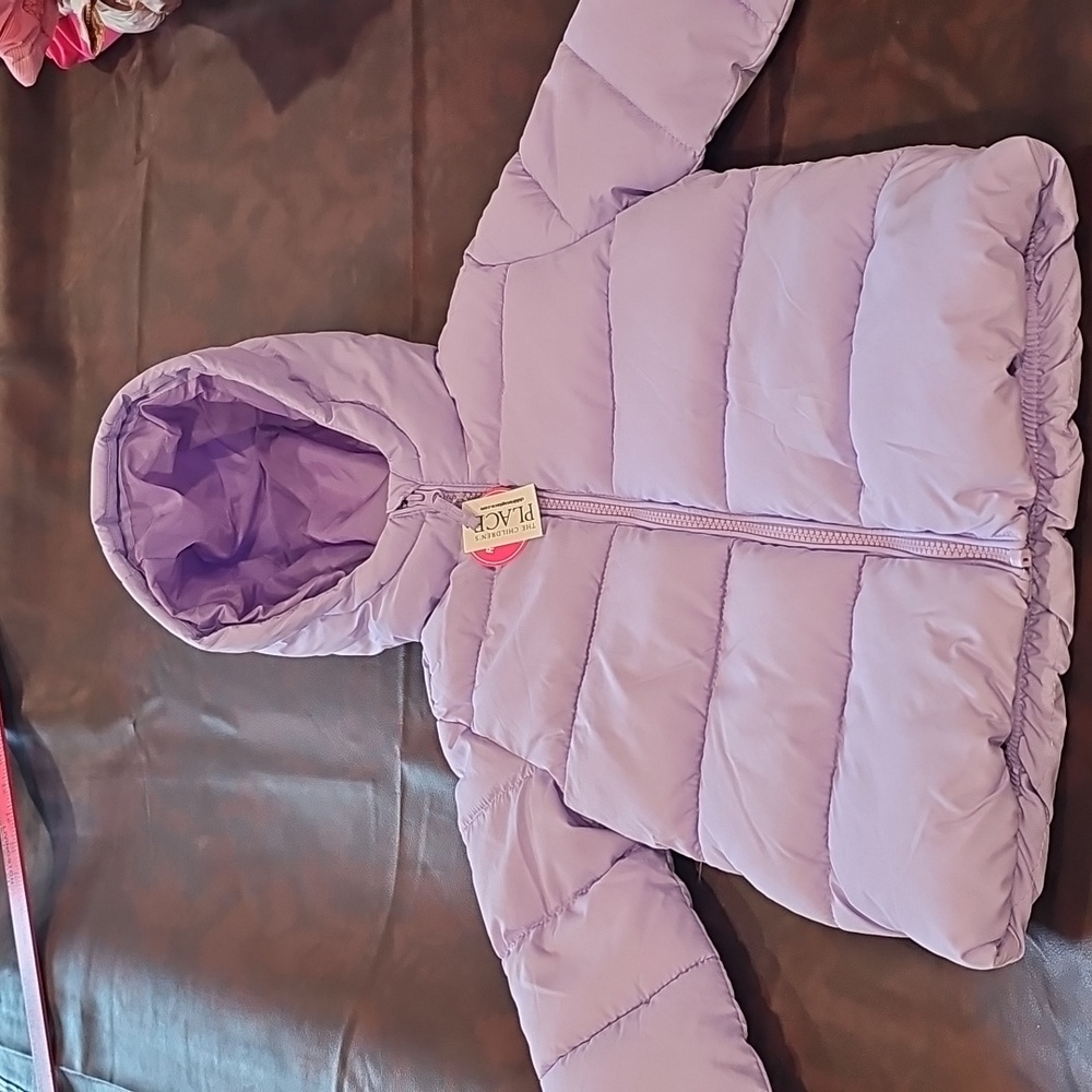 Toddler Girls Puffer Jacket - Iris Pop warm 5T NWT - Picture 3 of 8